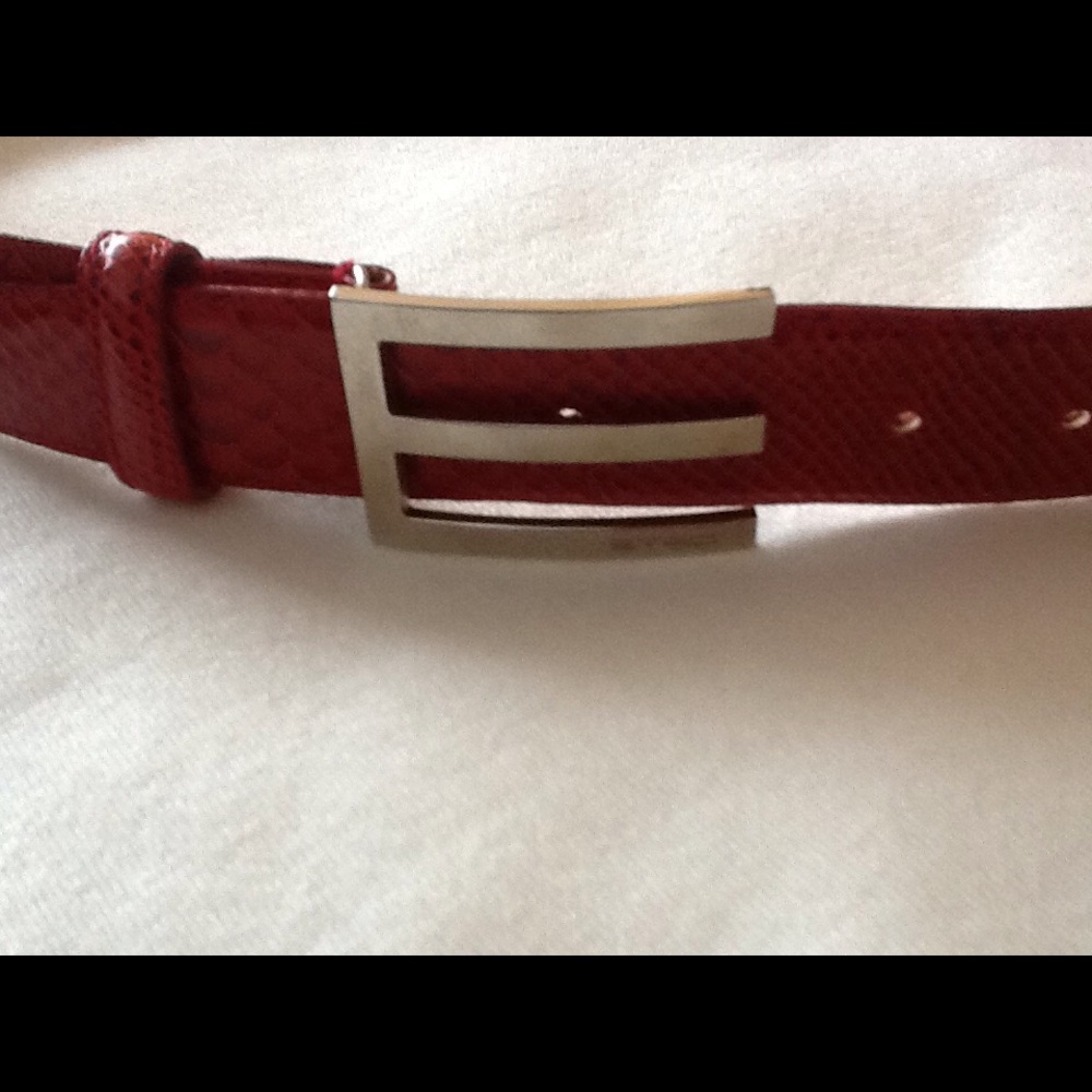 Etro Leather Python Print Belt - image 1